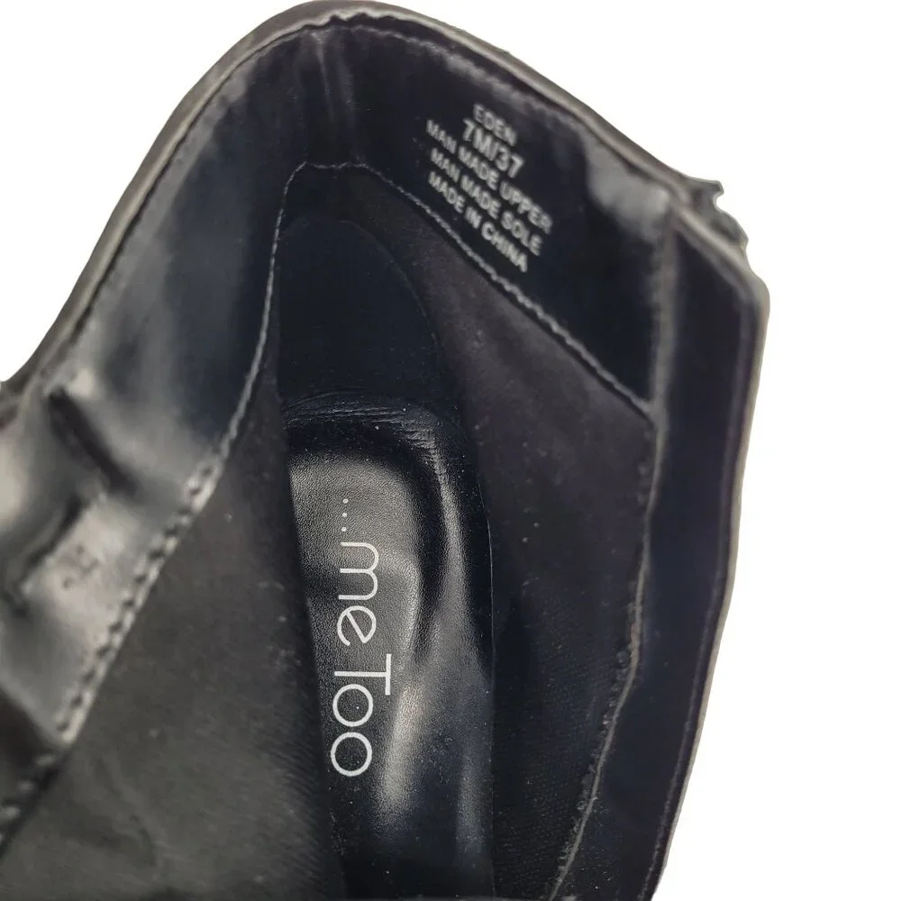 Black Ankle Boots with Multiple Silver Tone Zippers 7M/37